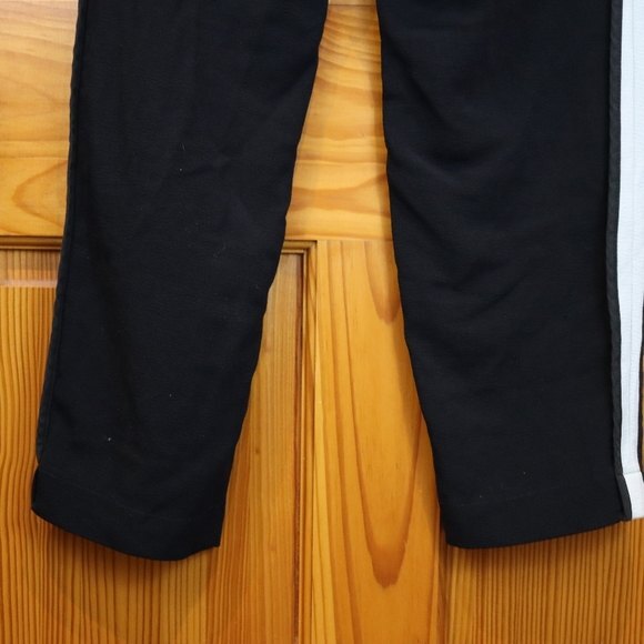 Top Shop Black Striped Dress Pants 6 - Elastic Waist Workwear Trousers - Picture 6 of 16